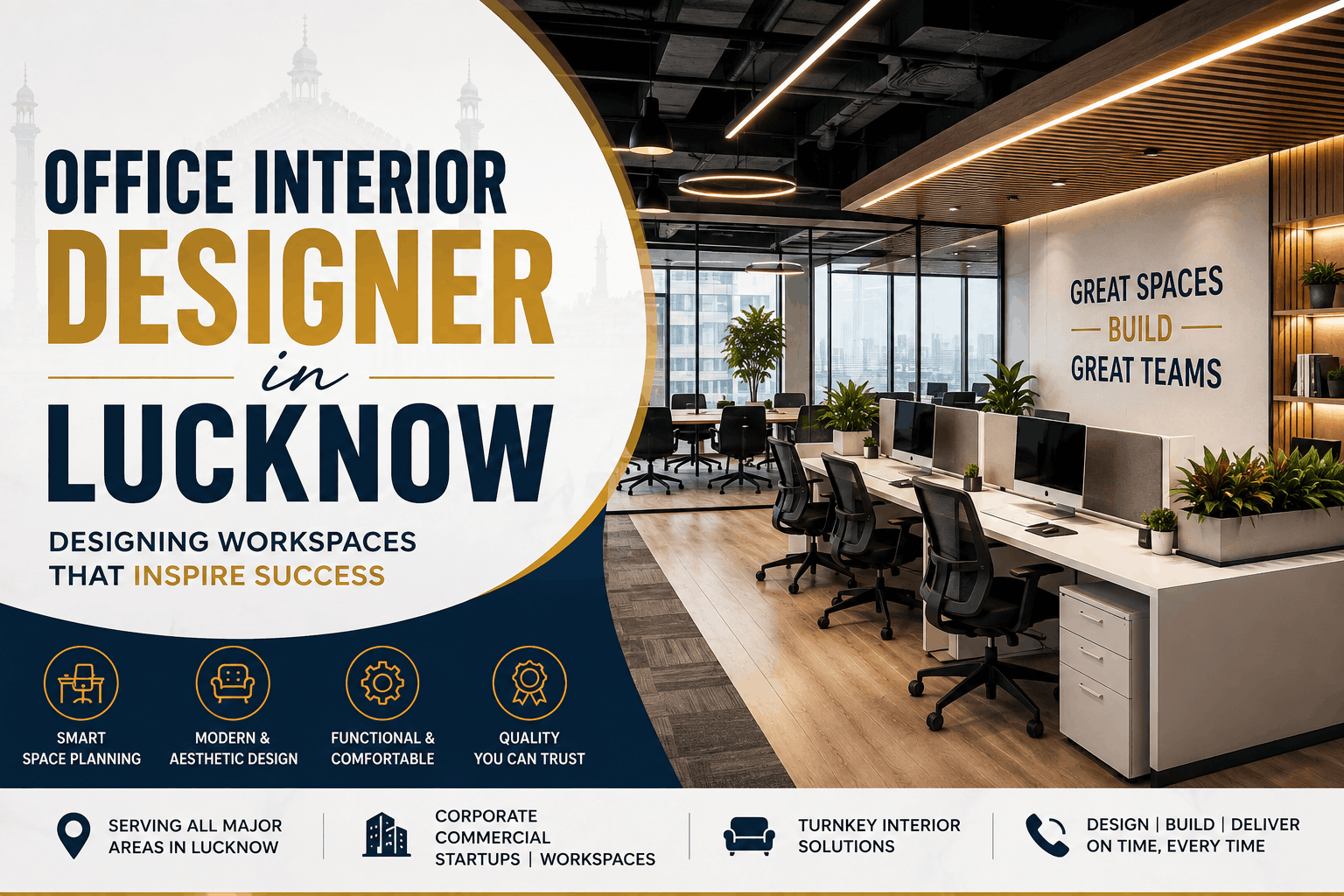 Office Interior Designer in Lucknow Create Productive & Inspiring Workspaces with Bala Ji Builders & Developers